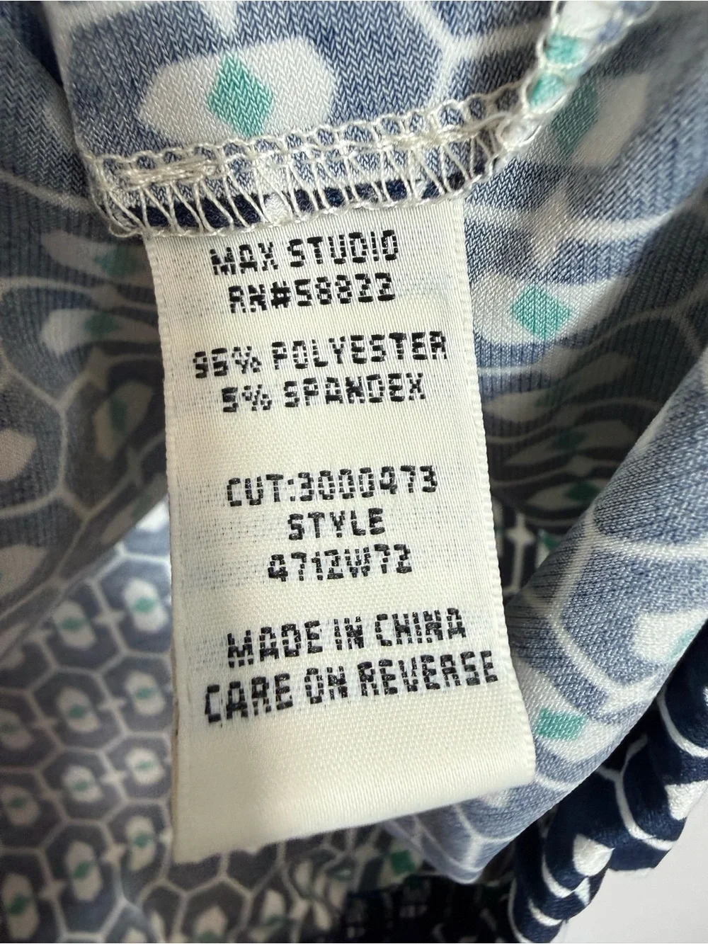 Max Studio 2 Piece Skirt Set Medium Geometric Print Sleeveless Top Navy White